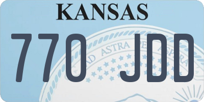 KS license plate 770JDD