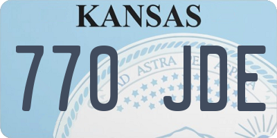 KS license plate 770JDE
