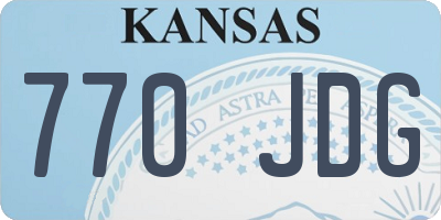 KS license plate 770JDG