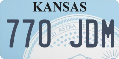 KS license plate 770JDM