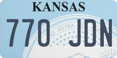 KS license plate 770JDN