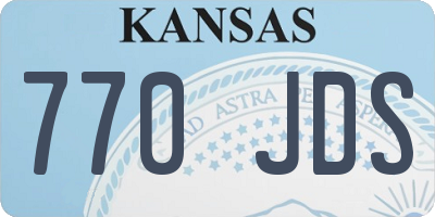 KS license plate 770JDS