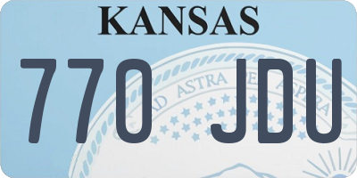 KS license plate 770JDU