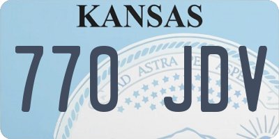 KS license plate 770JDV