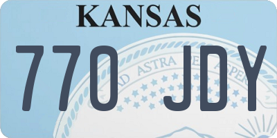 KS license plate 770JDY