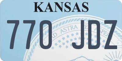 KS license plate 770JDZ