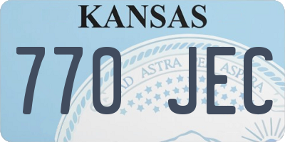 KS license plate 770JEC