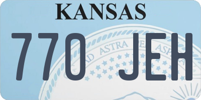 KS license plate 770JEH