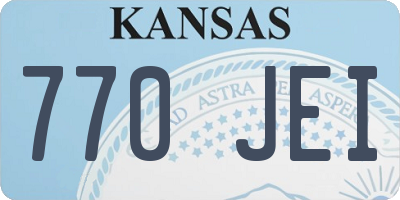 KS license plate 770JEI