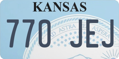 KS license plate 770JEJ