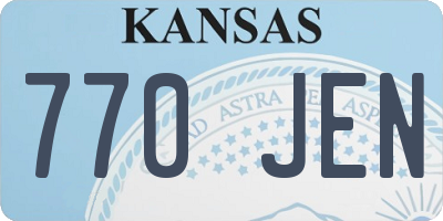 KS license plate 770JEN