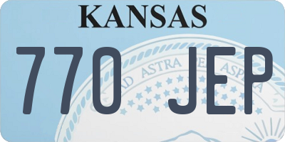 KS license plate 770JEP