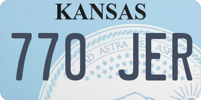 KS license plate 770JER