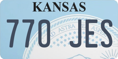 KS license plate 770JES