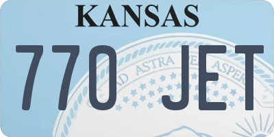 KS license plate 770JET