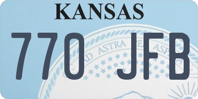 KS license plate 770JFB