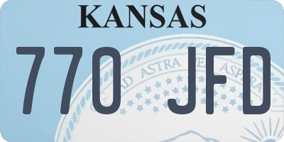 KS license plate 770JFD