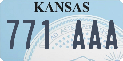 KS license plate 771AAA