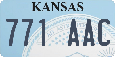 KS license plate 771AAC