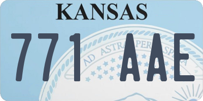 KS license plate 771AAE