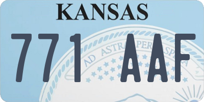 KS license plate 771AAF