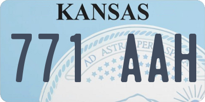 KS license plate 771AAH