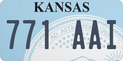 KS license plate 771AAI