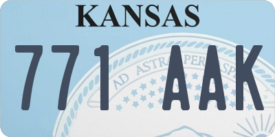 KS license plate 771AAK