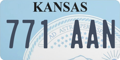 KS license plate 771AAN