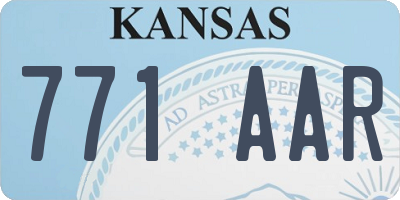 KS license plate 771AAR