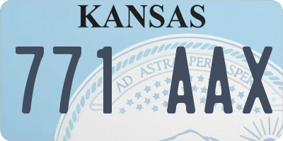 KS license plate 771AAX