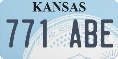 KS license plate 771ABE