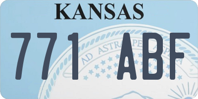 KS license plate 771ABF