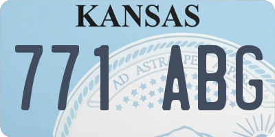 KS license plate 771ABG