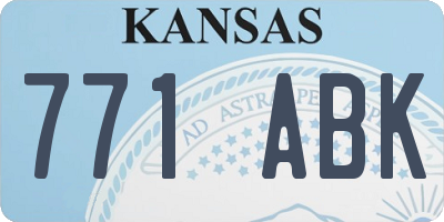 KS license plate 771ABK