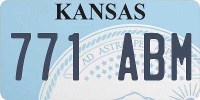 KS license plate 771ABM
