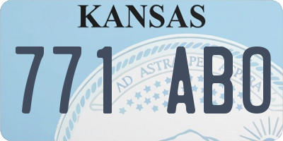 KS license plate 771ABO