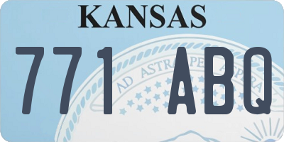 KS license plate 771ABQ