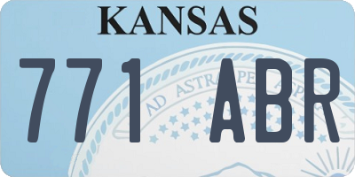 KS license plate 771ABR