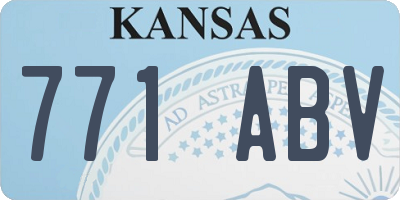 KS license plate 771ABV
