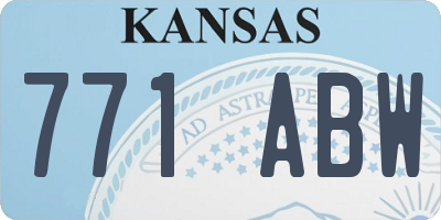 KS license plate 771ABW