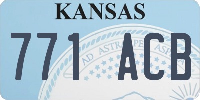KS license plate 771ACB