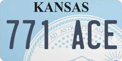 KS license plate 771ACE