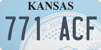 KS license plate 771ACF