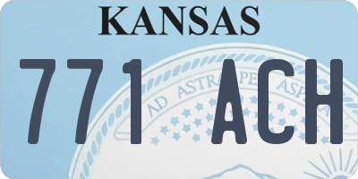 KS license plate 771ACH