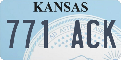 KS license plate 771ACK