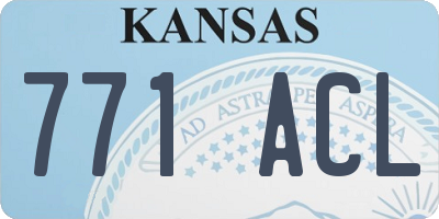 KS license plate 771ACL