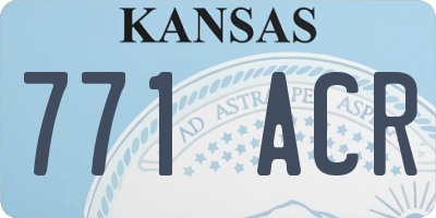 KS license plate 771ACR
