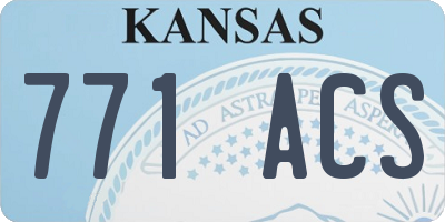 KS license plate 771ACS