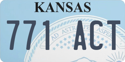 KS license plate 771ACT
